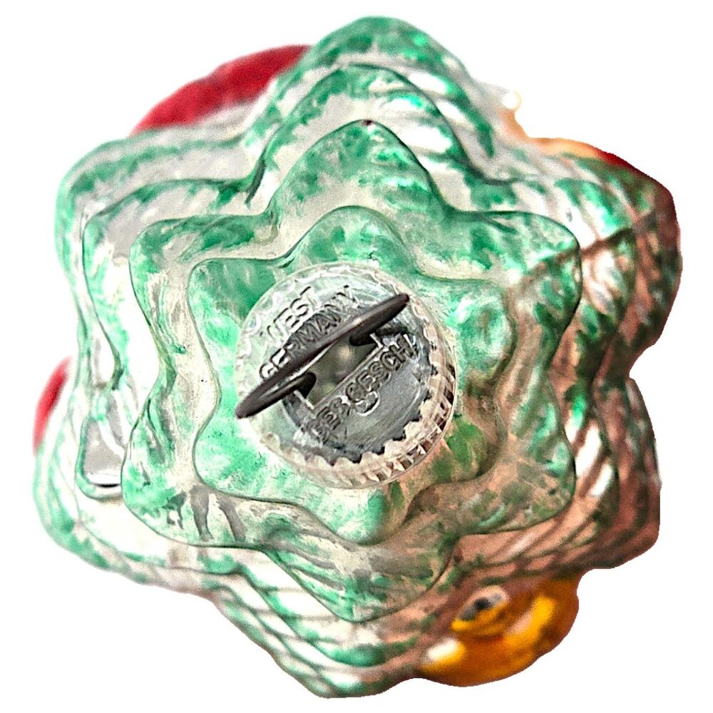 Vtg West Germany Merury Glass Christmas Tree Ornament 3.5" Ges Gesch Santa Face - Picture 7 of 8